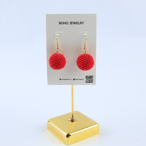 Khuyên tai hình cầu glass bead