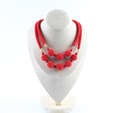 Vòng cổ 2 tầng là sự kết hợp tinh tế của các hạt Glass Bead