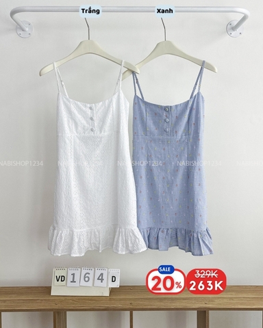 (S20%) Váy Số 164-D 3869 2 Dây Hoạ Tiết Hoa