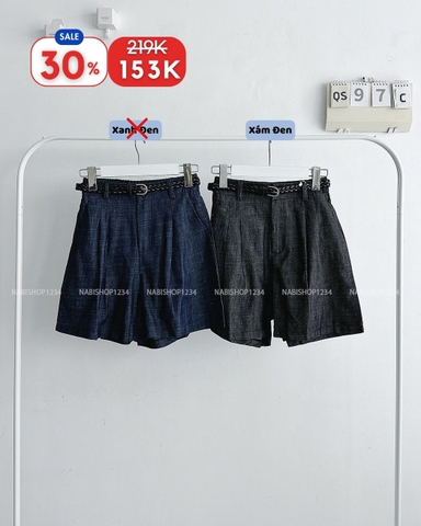 (S30%) Quần Short Số 97-C 0819 Denim Kèm Nịt