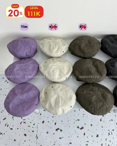 (S20%) Mũ Số 25-L Nồi Kaki Viền Nút