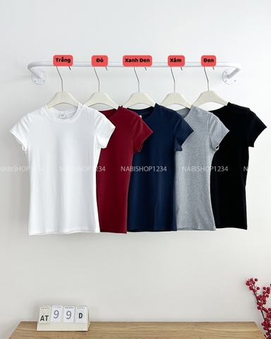 (S20%) Áo Thun Số 99-D 2975 Babytee Trơn Cổ Tròn