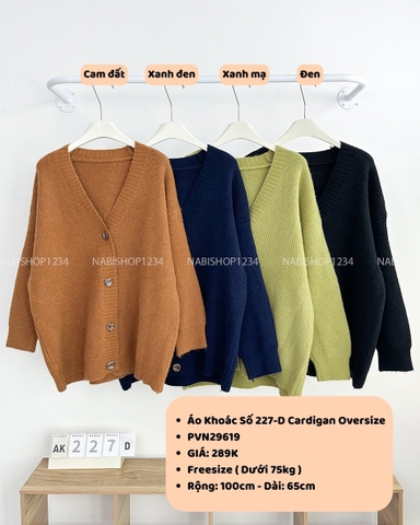 (S20%) Áo Khoác Số 227-D Cardigan Oversize