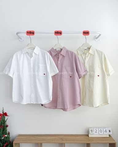Áo Sơ Mi Số 204-B Tay Lật Túi Tim