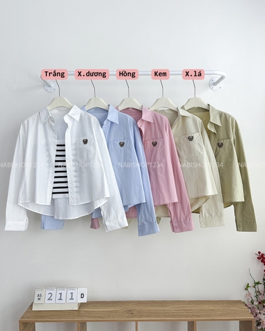Áo Sơ Mi Số 211-D Set Lửng Gấu+2s Sọc