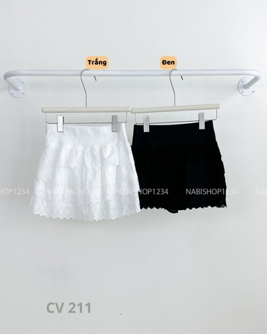 Chân Váy Số 211-U 1391 Ngắn Tầng Ren LT