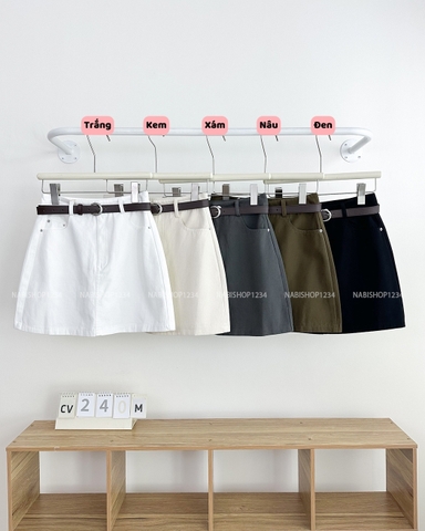 Chân Váy Số 240-M 6050 Ngắn Kaki Kèm Nịt