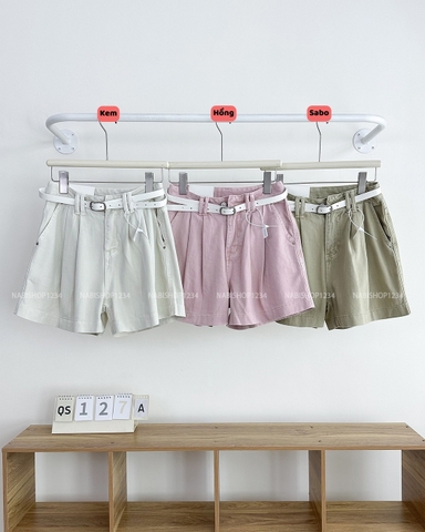 Quần Short Số 127-A 88001 Xếp Li + Nịt