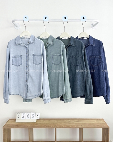 Áo Sơ Mi Số 266-D 80099 TD Denim 2 Túi