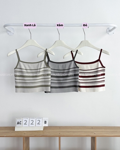 Áo Croptop Số 222-B 4120 2 Dây Kẻ