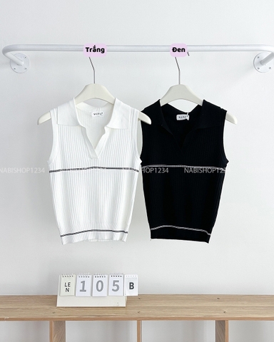 Áo Len Số 105-B 3747 Polo Gân Sát Nách