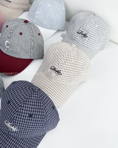 Mũ Số 50-L Lưỡi Trai Caro Thêu Chữ