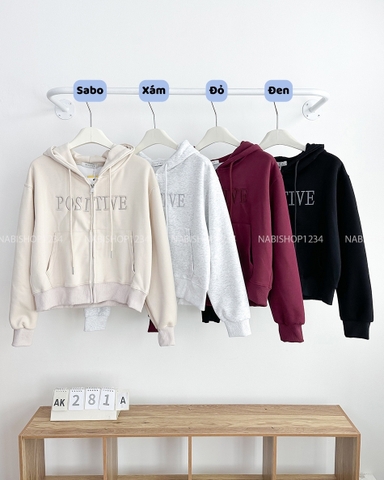 Áo Khoác Số 281-A 093 Hoodie Zip Positive