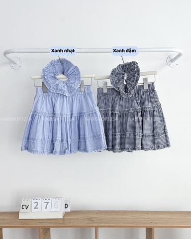 Chân Váy Số 276-D 6156 Ngắn Caro + Buộc Tóc