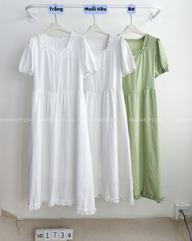 Váy Số 173-D 6279 Tay Phồng Cổ U Bèo