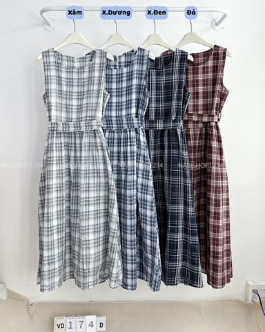 Váy Số 174-D 6266 Sát Nách Kẻ + Dây
