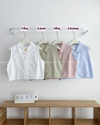 Áo Sơ Mi Số 297-B Crop Sát Nách