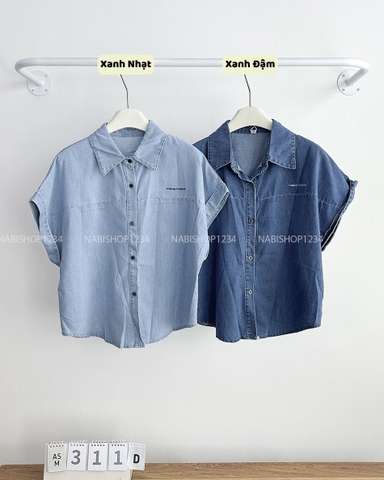 Áo Sơ Mi Số 311-D Tay Gập Thêu Chữ