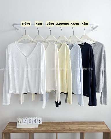 Áo Khoác Số 294-D 2566 Cardigan Trơn