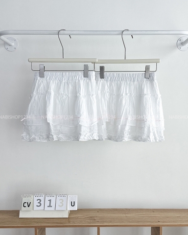 Chân Váy Số 313-U 6185 Ngắn Ren Viền Hồng