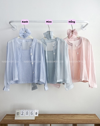 Áo Kiểu Số 286-D Cổ Tròn 2 Dây + Buộc Tóc