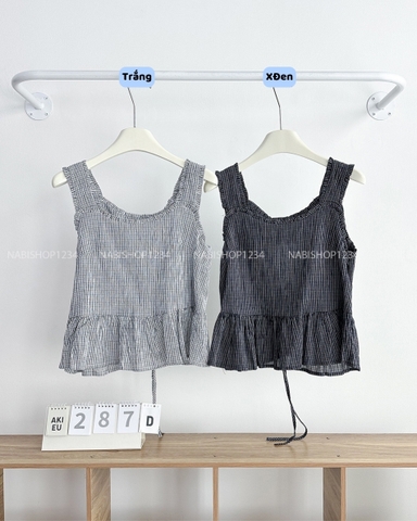 Áo Kiểu Số 287-D 1765 Kẻ Rút Lưng