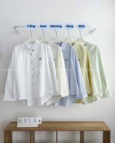 Áo Sơ Mi Số 315-D 2065 TD Thêu Nơ