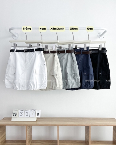 Chân Váy Số 317-D 8375 Ngắn Lai Chun + Nịt