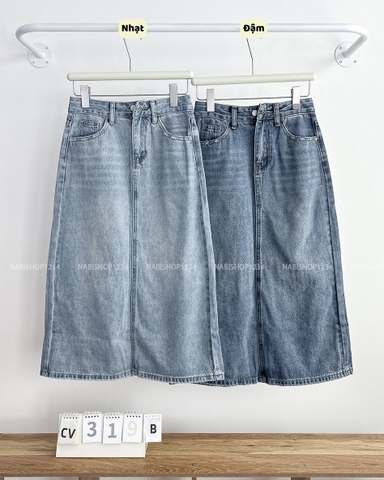 Chân Váy Số 319-B 7112 Dài Jean Túi Rách