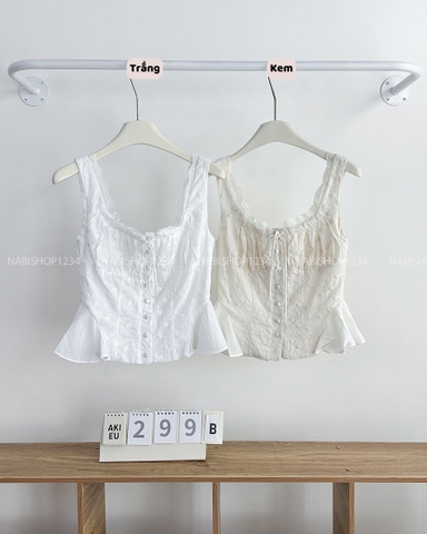 Áo Kiểu Số 299-B 5253 Nút Bọc Thân Bèo