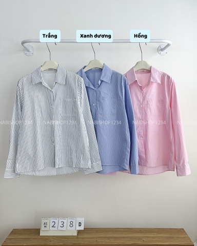 Áo Sơ Mi Số 238 -D 57070 TD Sọc 1 Túi