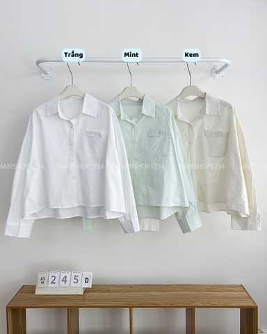 Áo Sơ Mi Số 245-D 8820 TD Túi Cài Nút