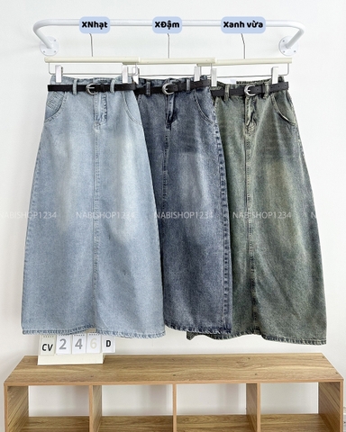 Chân Váy Số 246-D 3323 Dài Jean + Nịt New