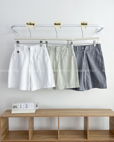 Quần Short Số 138-A 2122 Ngố KaKi Thêu Tim