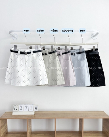 Chân Váy Số 271-M 6090 Ngắn Chấm Bi + Nịt