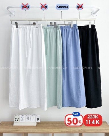(S50%) Chân Váy Số 287-D 26050 Dài Đũi Trơn