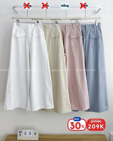 (S30%) Quần Kaki Số 89-D New 2473 OR 2 Túi Trước