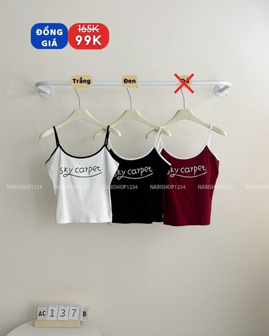 (SC99K) Áo Croptop Số 137-B 2 Dây Sky