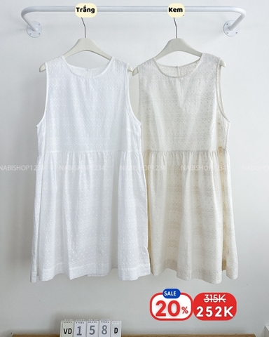 (S20%) Váy Số 158-D 1839 Thô Thêu Sát Nách