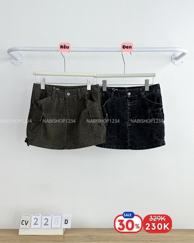 (S30%) Chân Váy Số 228-D 3236 Ngắn Tăm Túi Hộp