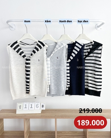 (G30K) Áo Len Số 116-U Sát Nách Thêu + Khăn