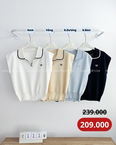 G30K Áo Len Số 111-D Polo Cổ Viền Thêu Chữ