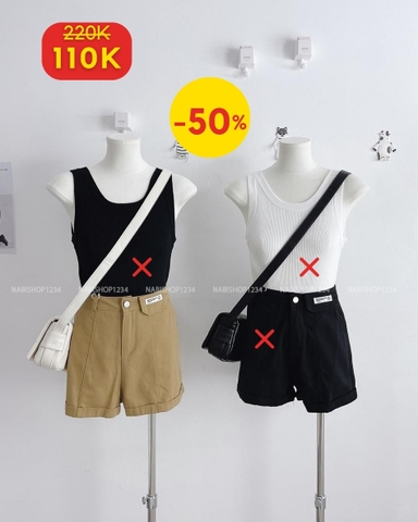 (SC99K) A 3314 Quần Short Kaki Sticker