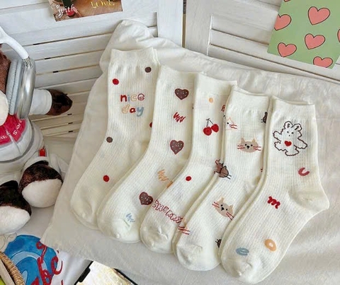 Tất Số 106-K Dài Hoạ Tiết Mạc ANN