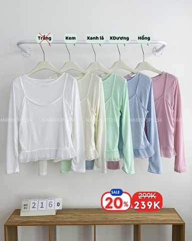 (S20%) Áo Kiểu Số 216-D Set Thun Giấy TD + 2S Lai Bèo