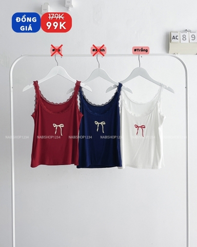 (SC99K) Áo Croptop Số 89-D 3 Lỗ Ren In Nơ