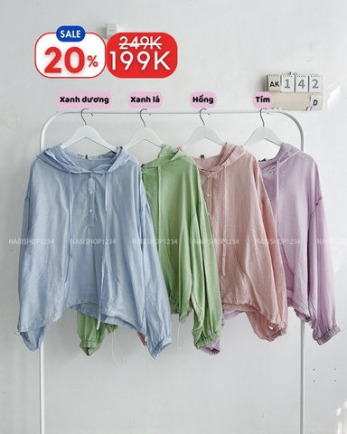 (S20%) Áo Khoác Số 142-D 8365 Tơ Mũ