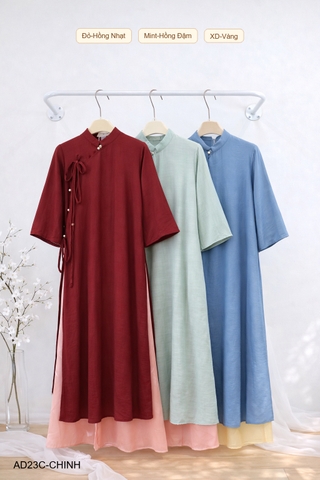 Áo Dài Số 23-C Vạt Chéo Buộc Dây