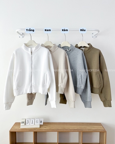Áo Khoác Số 316-D 3760 Zip Lửng Trơn