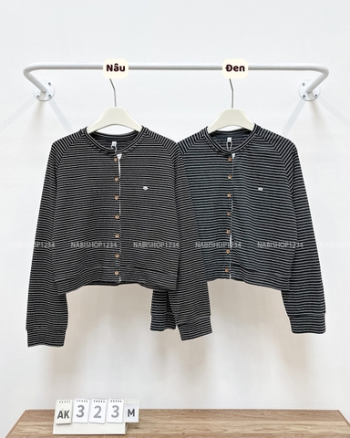 Áo Khoác Số 323-M 8567 Cardigan Kẻ Ngang